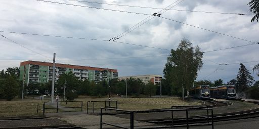 Straßenbahnendstelle in Miltitz Straßenbahnendstelle in Miltitz